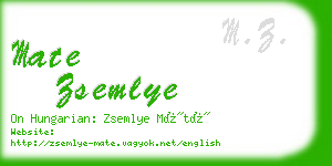 mate zsemlye business card